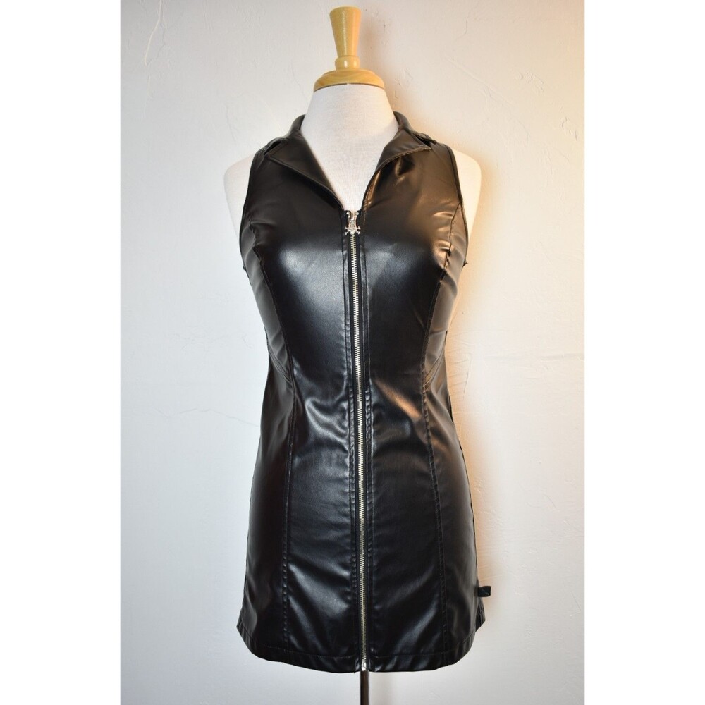 Tripp NYC Pleather Dress Zipper Front